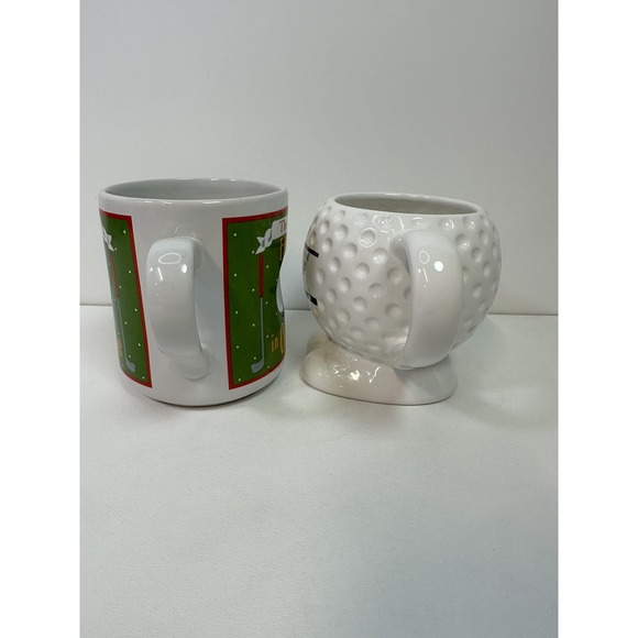 Lot Of 2 The Official Hole In One Mug, Official Golf Coffee Mug Golf Ball Shape - Picture 2 of 6